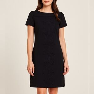 Boden lace front black short sleeve dress